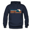 North Carolina Hoodie - Retro Mountain North Carolina Crewneck Hooded Sweatshirt - navy