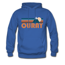 Ouray, Colorado Hoodie - Retro Mountain Ouray Crewneck Hooded Sweatshirt - royal blue