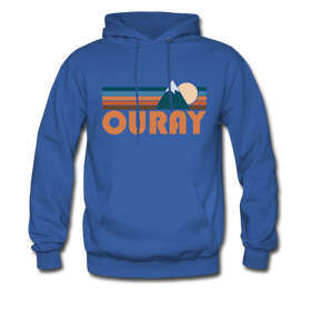 Ouray, Colorado Hoodie - Retro Mountain Ouray Crewneck Hooded Sweatshirt - royal blue