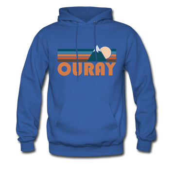 Ouray, Colorado Hoodie - Retro Mountain Ouray Crewneck Hooded Sweatshirt - royal blue
