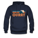 Ouray, Colorado Hoodie - Retro Mountain Ouray Crewneck Hooded Sweatshirt - navy