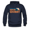 Ouray, Colorado Hoodie - Retro Mountain Ouray Crewneck Hooded Sweatshirt - navy