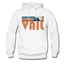 Vail, Colorado Hoodie - Retro Mountain Vail Crewneck Hooded Sweatshirt - white