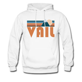 Vail, Colorado Hoodie - Retro Mountain Vail Crewneck Hooded Sweatshirt - white