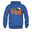 Vail, Colorado Hoodie - Retro Mountain Vail Crewneck Hooded Sweatshirt - royal blue
