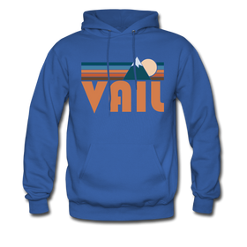 Vail, Colorado Hoodie - Retro Mountain Vail Crewneck Hooded Sweatshirt - royal blue