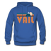 Vail, Colorado Hoodie - Retro Mountain Vail Crewneck Hooded Sweatshirt - royal blue