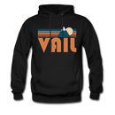 Vail, Colorado Hoodie - Retro Mountain Vail Crewneck Hooded Sweatshirt - black