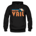 Vail, Colorado Hoodie - Retro Mountain Vail Crewneck Hooded Sweatshirt - black