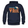 Vail, Colorado Hoodie - Retro Mountain Vail Crewneck Hooded Sweatshirt - navy