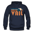 Vail, Colorado Hoodie - Retro Mountain Vail Crewneck Hooded Sweatshirt - navy