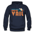 Vail, Colorado Hoodie - Retro Mountain Vail Crewneck Hooded Sweatshirt - navy