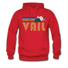 Vail, Colorado Hoodie - Retro Mountain Vail Crewneck Hooded Sweatshirt - red