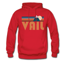 Vail, Colorado Hoodie - Retro Mountain Vail Crewneck Hooded Sweatshirt - red