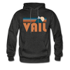 Vail, Colorado Hoodie - Retro Mountain Vail Crewneck Hooded Sweatshirt - charcoal gray