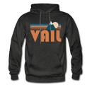 Vail, Colorado Hoodie - Retro Mountain Vail Crewneck Hooded Sweatshirt - charcoal gray