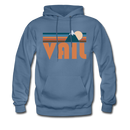 Vail, Colorado Hoodie - Retro Mountain Vail Crewneck Hooded Sweatshirt - denim blue