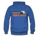 Park City, Utah Hoodie - Retro Mountain Park City Crewneck Hooded Sweatshirt - royal blue