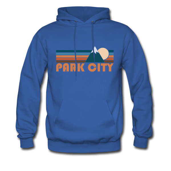 Park City, Utah Hoodie - Retro Mountain Park City Crewneck Hooded Sweatshirt - royal blue