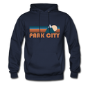 Park City, Utah Hoodie - Retro Mountain Park City Crewneck Hooded Sweatshirt - navy