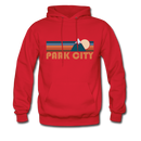Park City, Utah Hoodie - Retro Mountain Park City Crewneck Hooded Sweatshirt - red