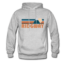 Ridgway, Colorado Hoodie - Retro Mountain Ridgway Crewneck Hooded Sweatshirt - heather gray