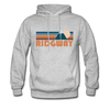 Ridgway, Colorado Hoodie - Retro Mountain Ridgway Crewneck Hooded Sweatshirt - heather gray