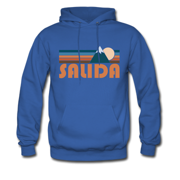 Salida, Colorado Hoodie - Retro Mountain Salida Crewneck Hooded Sweatshirt - royal blue