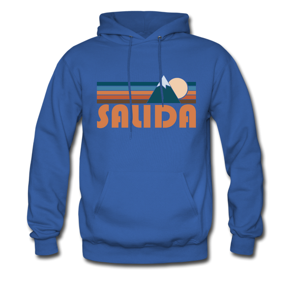 Salida, Colorado Hoodie - Retro Mountain Salida Crewneck Hooded Sweatshirt - royal blue
