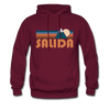 Salida, Colorado Hoodie - Retro Mountain Salida Crewneck Hooded Sweatshirt - burgundy