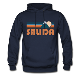 Salida, Colorado Hoodie - Retro Mountain Salida Crewneck Hooded Sweatshirt - navy