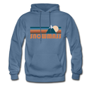 Snowmass, Colorado Hoodie - Retro Mountain Snowmass Crewneck Hooded Sweatshirt - denim blue