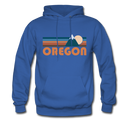 Oregon Hoodie - Retro Mountain Oregon Crewneck Hooded Sweatshirt - royal blue