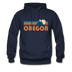 Oregon Hoodie - Retro Mountain Oregon Crewneck Hooded Sweatshirt - navy