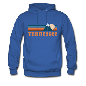 Tennessee Hoodie - Retro Mountain Tennessee Crewneck Hooded Sweatshirt - royal blue