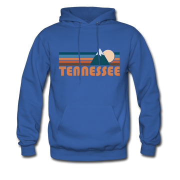 Tennessee Hoodie - Retro Mountain Tennessee Crewneck Hooded Sweatshirt - royal blue