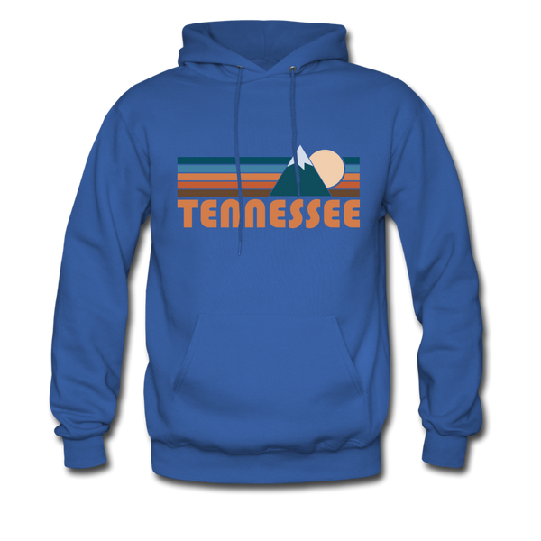 Tennessee Hoodie - Retro Mountain Tennessee Crewneck Hooded Sweatshirt - royal blue