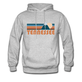 Tennessee Hoodie - Retro Mountain Tennessee Crewneck Hooded Sweatshirt - heather gray