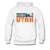 Utah Hoodie - Retro Mountain Utah Crewneck Hooded Sweatshirt - white