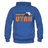 Utah Hoodie - Retro Mountain Utah Crewneck Hooded Sweatshirt - royal blue