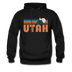 Utah Hoodie - Retro Mountain Utah Crewneck Hooded Sweatshirt - black