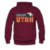 Utah Hoodie - Retro Mountain Utah Crewneck Hooded Sweatshirt - burgundy