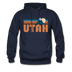 Utah Hoodie - Retro Mountain Utah Crewneck Hooded Sweatshirt - navy