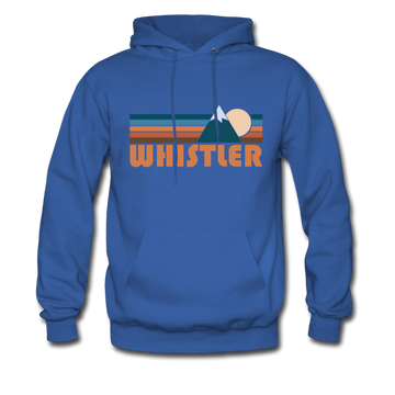 Whistler, Canada Hoodie - Retro Mountain Whistler Crewneck Hooded Sweatshirt - royal blue