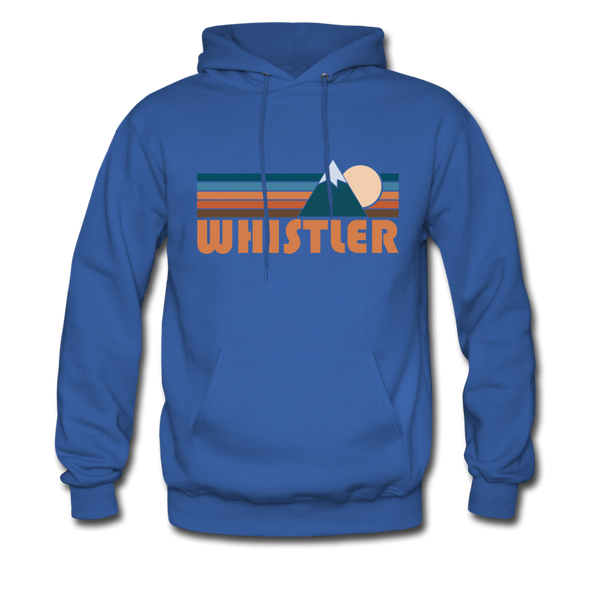 Whistler, Canada Hoodie - Retro Mountain Whistler Crewneck Hooded Sweatshirt - royal blue