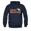 Whistler, Canada Hoodie - Retro Mountain Whistler Crewneck Hooded Sweatshirt - navy