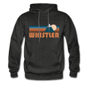 Whistler, Canada Hoodie - Retro Mountain Whistler Crewneck Hooded Sweatshirt - charcoal gray