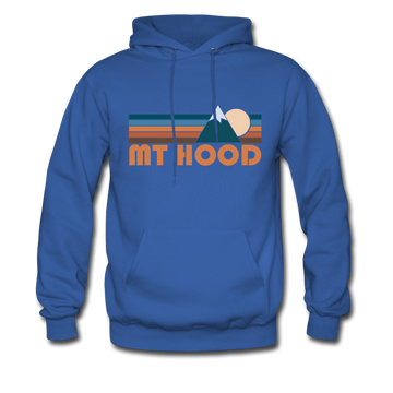 Mount Hood, Oregon Hoodie - Retro Mountain Mount Hood Crewneck Hooded Sweatshirt - royal blue