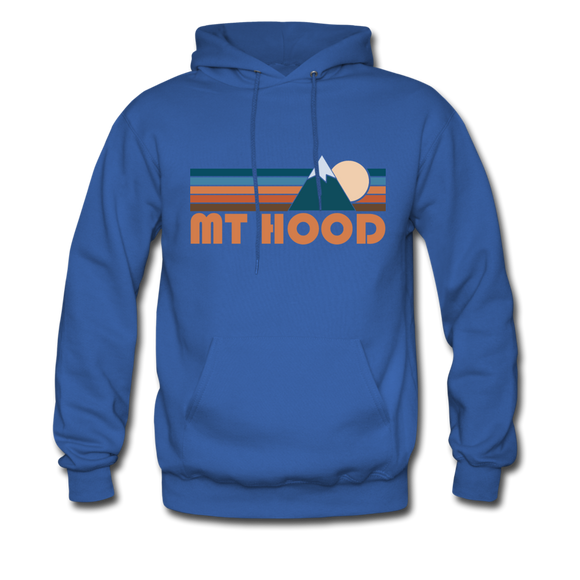 Mount Hood, Oregon Hoodie - Retro Mountain Mount Hood Crewneck Hooded Sweatshirt - royal blue
