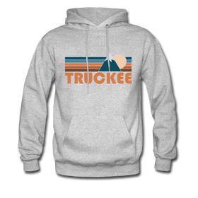 Truckee, California Hoodie - Retro Mountain Truckee Crewneck Hooded Sweatshirt - heather gray